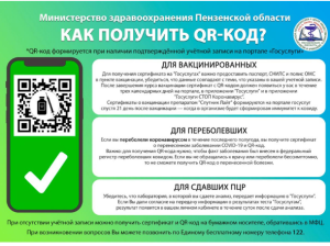 Жители Пензенской области смогут уточнить порядок получения QR-кода