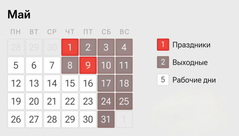 График работы с 29.04.2025, с 01.05.2025 по 05.05.2025 и с 08.05.2025 по 12.05.2025 г.